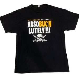 Pittsburgh Pirates Baseball Black Graphic Tee skull pirates bucs MLB